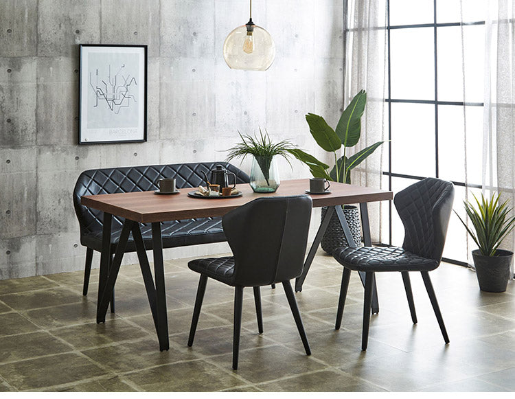 ダイニングベンチ 幅130 ベンチ キルティング おしゃれ シェルチェア ブラック ブルー PU カジュアル チェア 椅子 イス いす リビング デスクチェア 食卓(代引不可)