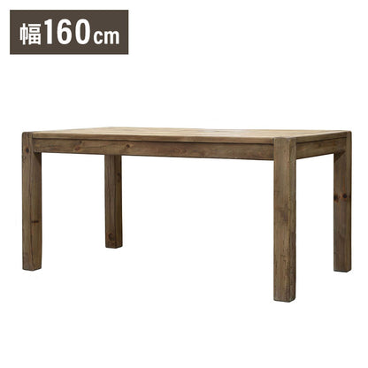 ダイニングテーブル 幅160 ビンテージ リサイクルパイン 古材 木製 木目 西海岸 おしゃれ インダストリアル 食卓テーブル おしゃれ 机 リビング(代引不可)