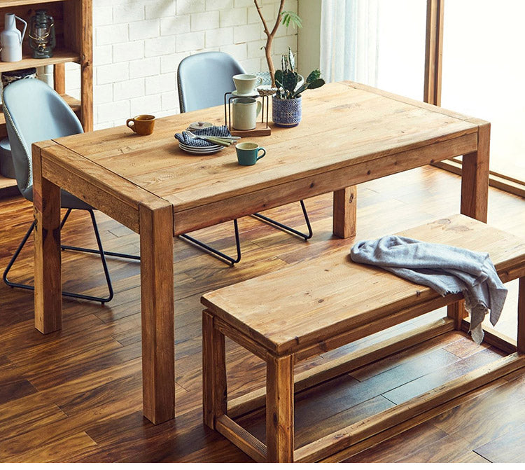 ダイニングテーブル 幅160 ビンテージ リサイクルパイン 古材 木製 木目 西海岸 おしゃれ インダストリアル 食卓テーブル おしゃれ 机 リビング(代引不可)