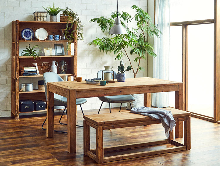 ダイニングテーブル 幅160 ビンテージ リサイクルパイン 古材 木製 木目 西海岸 おしゃれ インダストリアル 食卓テーブル おしゃれ 机 リビング(代引不可)