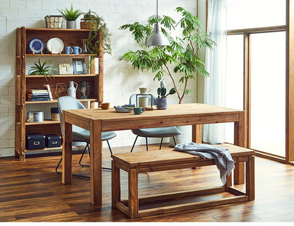 ダイニングテーブル 幅160 ビンテージ リサイクルパイン 古材 木製 木目 西海岸 おしゃれ インダストリアル 食卓テーブル おしゃれ 机 リビング(代引不可)