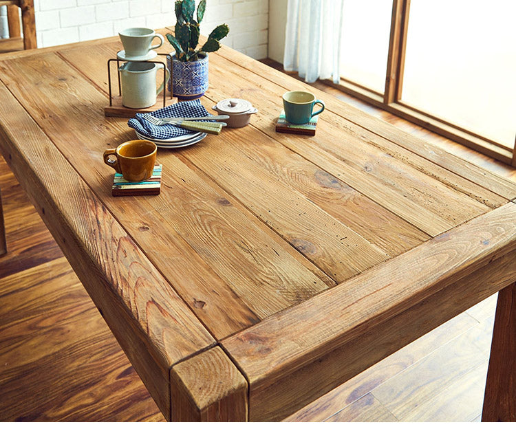 ダイニングテーブル 幅160 ビンテージ リサイクルパイン 古材 木製 木目 西海岸 おしゃれ インダストリアル 食卓テーブル おしゃれ 机 リビング(代引不可)