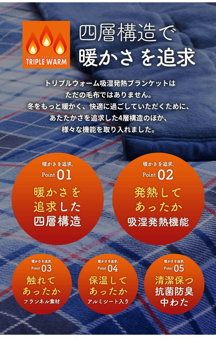 4層毛布 わた入りブランケット シングル Jullyadams 吸湿発熱 シンサレート 洗える 掛け布団 掛ふとん 掛布団 冬 あったか 暖かい 静電気防止 保温