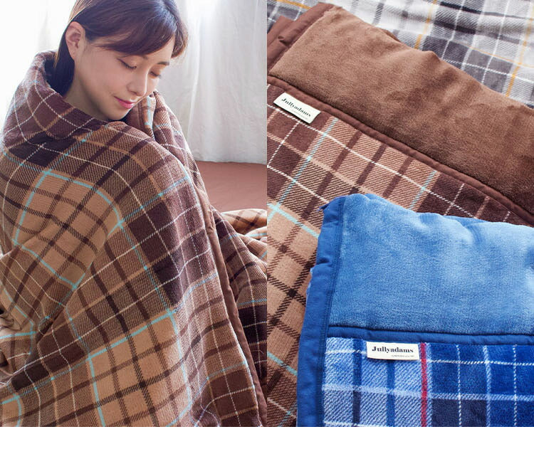 4層毛布 わた入りブランケット ダブル Jullyadams 吸湿発熱 シンサレート 洗える 掛け布団 掛ふとん 掛布団 冬 あったか 暖かい 静電気防止 保温