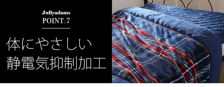 毛布 シングル 140×200cm チェック柄 Jullyadams TripleWarm ジュリーアダムス わた増量 ブランケット トリプルウォーム