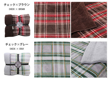 毛布 シングル 140×200cm チェック柄 Jullyadams TripleWarm ジュリーアダムス わた増量 ブランケット トリプルウォーム
