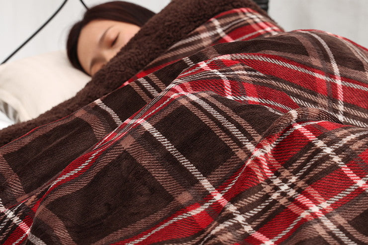 毛布 ダブル 180×200cm チェック柄 Jullyadams TripleWarm わた増量 ブランケット ジュリーアダムス トリプルウォーム