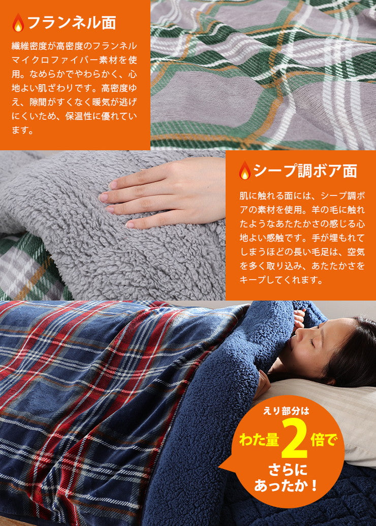 毛布 ダブル 180×200cm チェック柄 Jullyadams TripleWarm わた増量 ブランケット ジュリーアダムス トリプルウォーム