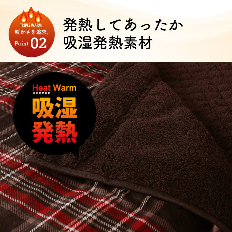 毛布 シングルロング 150×210cm チェック柄 Jullyadams TripleWarm Thinsulate入り ブランケット ジュリーアダムス