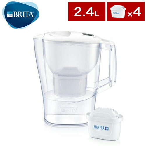 カートリッジ4個付き ブリタ BRITA ポット型 浄水器 アルーナ 2.4L マクストラカートリッジ対応製品 浄水ポット 浄水