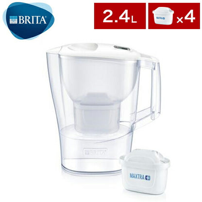 カートリッジ4個付き ブリタ BRITA ポット型 浄水器 アルーナ 2.4L マクストラカートリッジ対応製品 浄水ポット 浄水