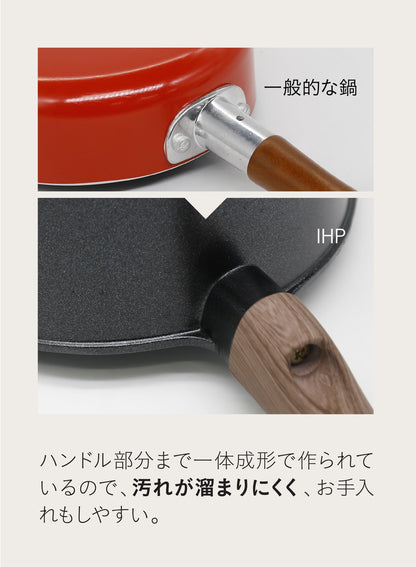 IH対応 ミニ ミルクパン MC 16cm キッチン 調理器具 おしゃれ シンプル セラミック加工 汚れにくい 注ぎ口付き 木調 持ちやすい CBジャパン シービージャパン