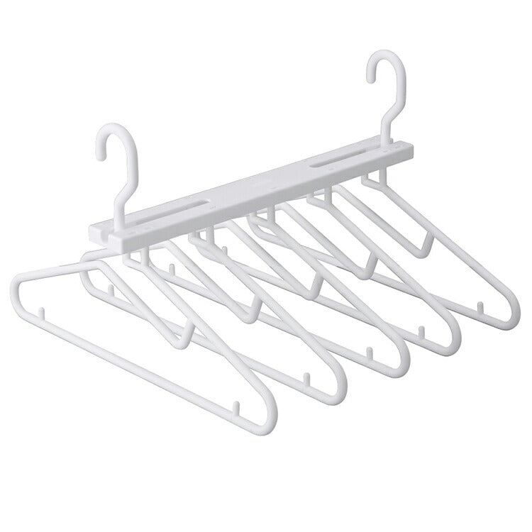 ハンガー 5連 そのまましまえる 乾きやすい 干しやすい 折り畳み可能 省スペース おしゃれ ホワイト 便利 CBジャパン シービージャパン