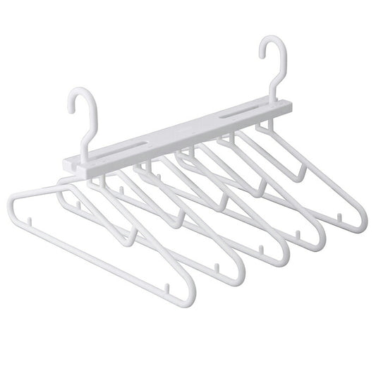 ハンガー 5連 そのまましまえる 乾きやすい 干しやすい 折り畳み可能 省スペース おしゃれ ホワイト 便利 CBジャパン シービージャパン