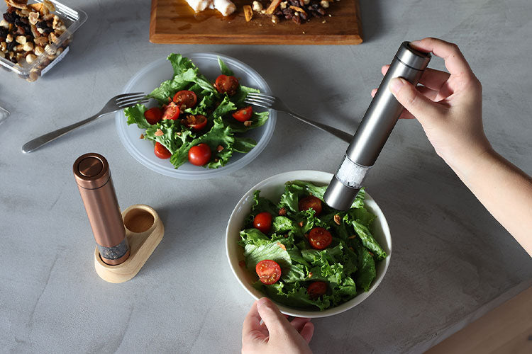 ATOMICO 電動ミル 2本セット ソルト&ペッパー 電動ペッパーミル 電動ソルトミル  岩塩 胡椒 こしょう 軽量 キッチン 家電