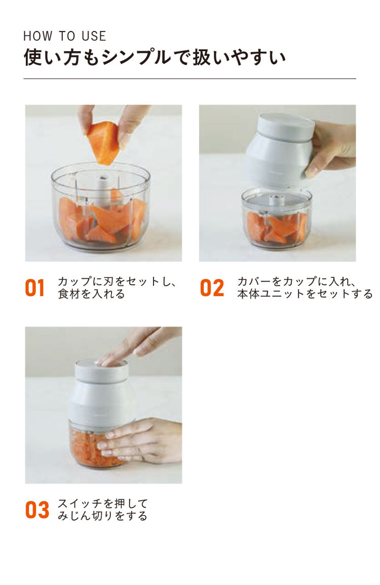 電動フードチョッパー atomico コードレスチョッパー みじん切り器 アトミコ チョッパー みじん切り 充電式 フードプロセッサー コードレス フードチョッパー 電動みじん切り器 コンパクト(代引不可)