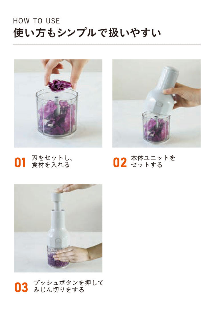 フードチョッパー 手動 atomico ハンディーチョッパー みじん切り器 アトミコ ハンディチョッパー フードプロセッサー みじん切り チョッパー みじん切りカッター フードカッター(代引不可)