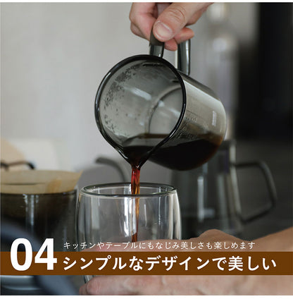 QAHWA 耐熱ガラスコーヒードリッパー&サーバー 470ml シービージャパン カフア / 食洗機対応 電子レンジ対応 ドリッパー コーヒーサーバー マグカップ 珈琲 抽出 シンプル 温め直し