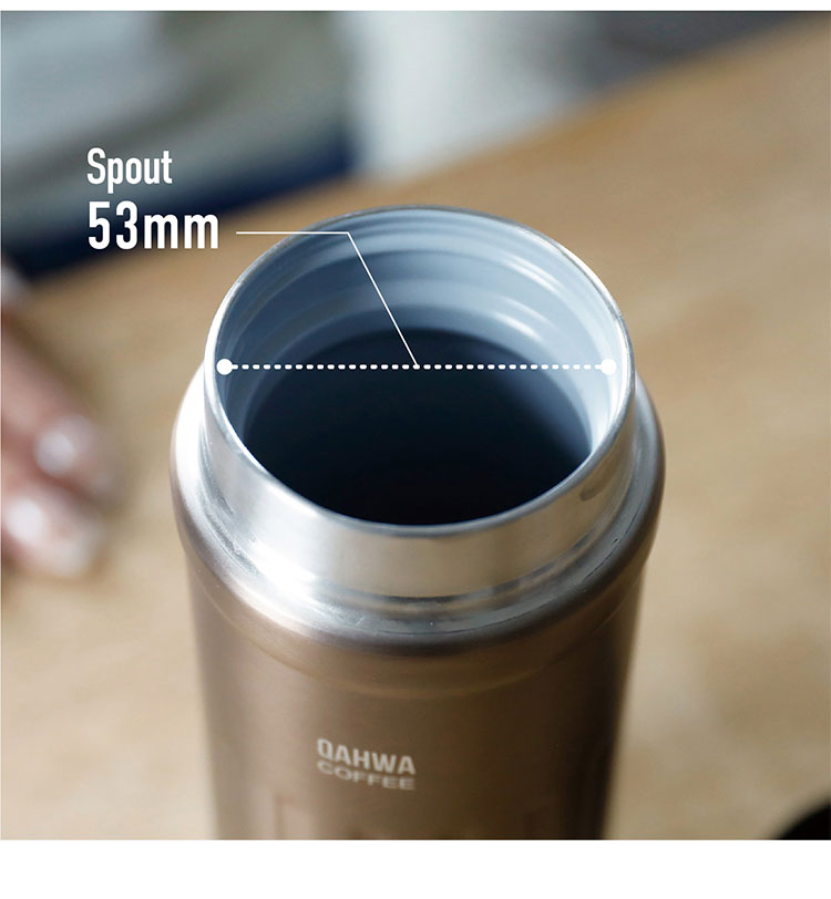 QAHWA(カフア) 珈琲専用ボトル 410ml アイボリー 直飲み 真空断熱2層構造 内面テフロン加工 コーヒーの味と香りを愉しむ カフアコーヒーボトル2