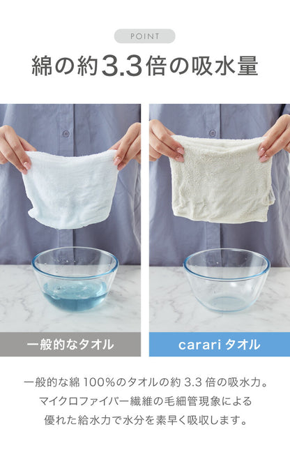 マイクロファイバー タオル カラリ プラス フェイスタオル 全3色 ヘアケア 巻き 即乾 吸水タオル 髪 タオル ふわふわ 柔らかい マイクロファイバータオル carari