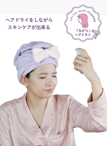 シービージャパン ヘアターバン [Lサイズ/ミディアム・ロングヘア用] 吸水 速乾 パープル ふわもこ 簡単ヘアケア マイクロファイバー カラリモア carari(代引不可)