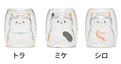 耐熱グラス 270ml 結露しにくい 2層構造 電子レンジで温められる 食器洗浄機対応 耐熱ネコグラス UCA ギフト シービージャパン(代引不可)