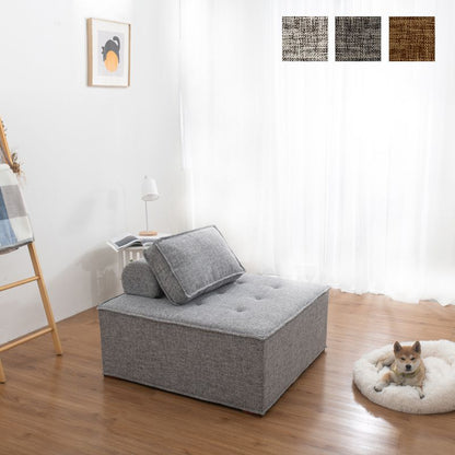 ソファ コンパクトソファ 一人掛け 幅99cm 奥行99cm 高さ41cm クッション付き アームレスト付き フットレスト付き