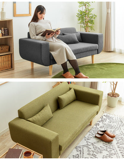 ソファ 2.5人掛け 2人掛け 完成品 コンパクト 幅150cm ファブリック 布張り 天然木脚 ひじ掛け付き 一人暮らし 北欧 かわいい おしゃれ ソファー sofa ローソファ フロアソファ リビングソファ