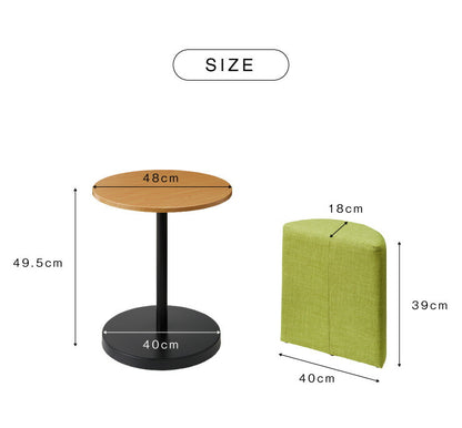 ダイニングテーブル 3点セット 円形 木 カフェテーブル サイドテーブル 直径48cm 丸型 スツール 椅子 セット テーブル おしゃれ 北欧 カフェ コンパクト