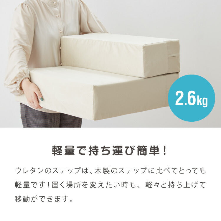 ドッグステップ 2段 階段 滑り止め 幅55cm ペットステップ 踏み台 ステップ 室内犬 ペット用品 ペットスロープ 小型犬 高齢犬 介護用品 ソファ シニア犬 補助 犬用品 ウレタン シンプル トイプードル
