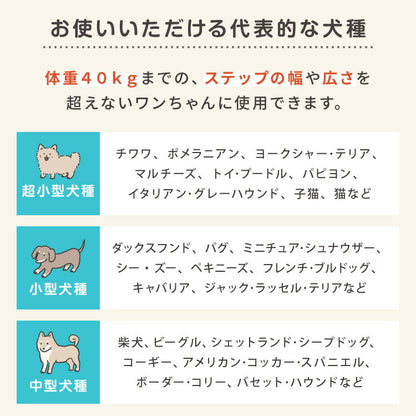 ドッグステップ 2段 階段 PUレザー 撥水 滑り止め 幅55cm ペットステップ 踏み台 ステップ 室内犬 ペット用品 ペットスロープ 小型犬 高齢犬 介護用品 ソファ シニア犬 補助 犬用品 トイプードル