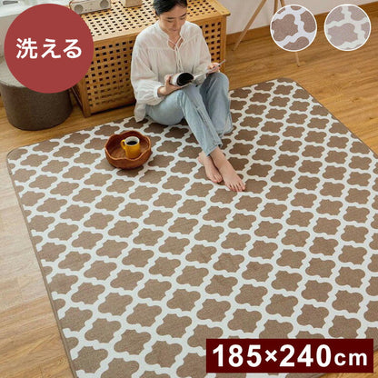 モロッカン柄 ラグ マット 185×240cm 洗える 厚手 北欧 カーペット 滑り止め 絨毯 おしゃれ かわいい モダン モロッコ 柄 ミニラグ 1畳 リビング morokko(代引不可)