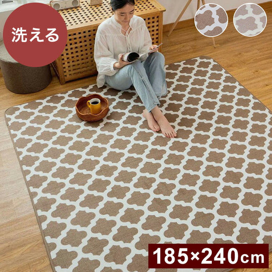 モロッカン柄 ラグ マット 185×240cm 洗える 厚手 北欧 カーペット 滑り止め 絨毯 おしゃれ かわいい モダン モロッコ 柄 ミニラグ 1畳 リビング morokko(代引不可)