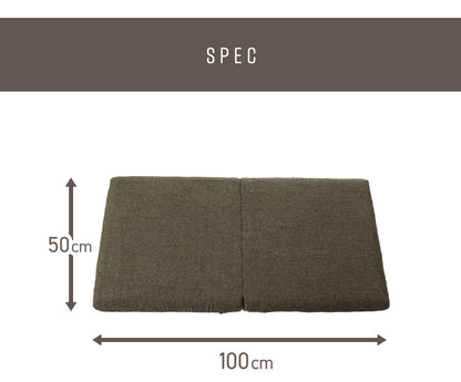 ロングシートクッションマット 折りたたみ 50×100cm 7cm厚 2つ折り 2人掛け ソファ対応 洗える おしゃれ ナチュラル かわいい 長座布団 ソファーパッド ソファパッド シートクッション クッション(代引不可)