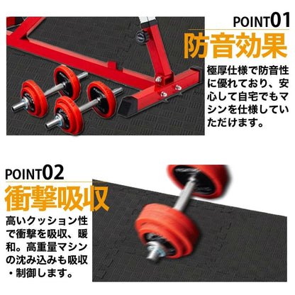 ファイティングロード トレーニングマット 30×30cm 6枚入 厚み2.6cm 極厚 フリーカット 衝撃吸収 防音 撥水 傷防止 トレーニング 筋トレ 宅トレ ホームジム ヨガマット ジムマット ジョイントマット 6枚組
