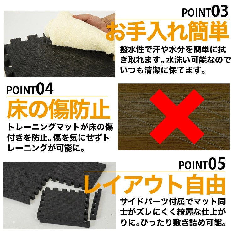 ファイティングロード トレーニングマット 30×30cm 6枚入 厚み2.6cm 極厚 フリーカット 衝撃吸収 防音 撥水 傷防止 トレーニング 筋トレ 宅トレ ホームジム ヨガマット ジムマット ジョイントマット 6枚組