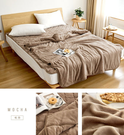 あったか フランネル 綿入り 毛布 シングル 2枚合わせ 布団 秋冬 暖かい くすみカラー マイクロファイバー 洗える ブランケット 大判 掛け 韓国インテリア 寝具(代引不可)