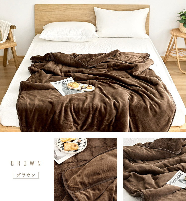 あったか フランネル 綿入り 毛布 シングル 2枚合わせ 布団 秋冬 暖かい くすみカラー マイクロファイバー 洗える ブランケット 大判 掛け 韓国インテリア 寝具(代引不可)