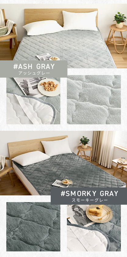 なめらかフランネル 敷きパッド セミダブル 120×200cm あったか 秋冬用 暖かい フランネル くすみカラー 丸洗いOK マイクロファイバー 冬用 ベッドパッド 韓国インテリア 寝具 おしゃれ かわいい