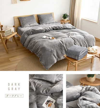 あったか フランネル 掛け布団カバー ダブル ロング 冬用 暖かい おしゃれ くすみカラー 丸洗いOK マイクロファイバー 冬用 ふとんカバー 韓国インテリア 寝具(代引不可)