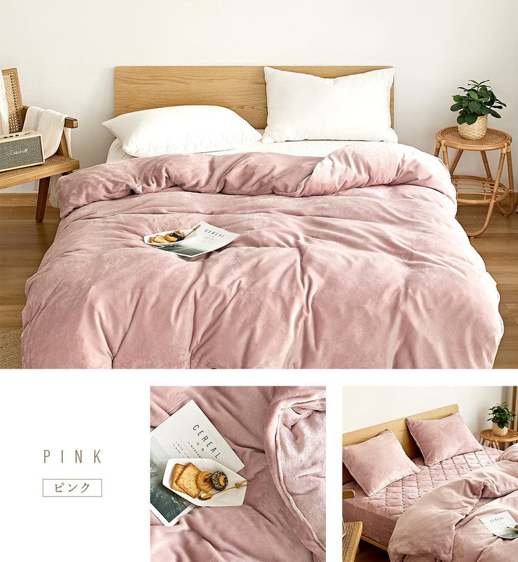 あったか フランネル 掛け布団カバー ダブル ロング 冬用 暖かい おしゃれ くすみカラー 丸洗いOK マイクロファイバー 冬用 ふとんカバー 韓国インテリア 寝具(代引不可)