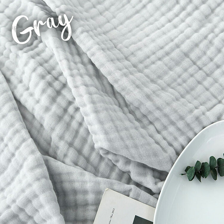 綿100% 6重 ガーゼケット シングル 140×190 くしゅふわ かわいい おしゃれ ふわふわ タオルケット 肌掛け布団 夏掛け布団 シンプル 無地(代引不可)