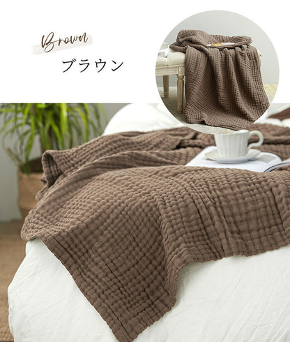 【2枚セット】 綿100% 6重 ガーゼケット シングル 140×190 くしゅふわ かわいい おしゃれ ふわふわ タオルケット 肌掛け布団 夏掛け布団 シンプル 無地(代引不可)