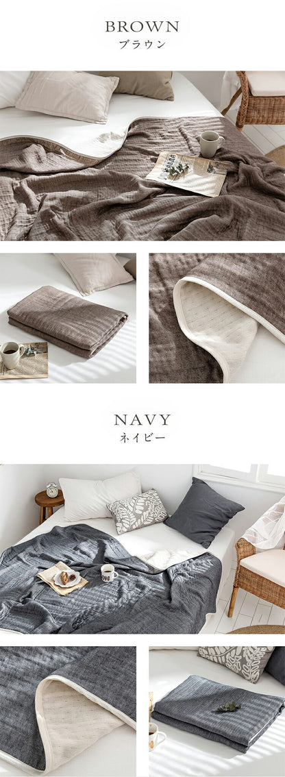 6重ガーゼケット 日本製 ハーフ 100×140cm 三河木綿 ノンホルム 綿100% タオルケット やさしい 夏 洗える 肌掛け おしゃれ オールシーズン 夏掛け 肌布団 肌掛け布団 タオルケット(代引不可)