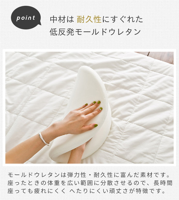 【4枚セット】 クッション 極厚 チェアパッド 低反発 丸 直径40cm 在宅ワーク 椅子 洗える 円形 座布団 すべり止め 厚手