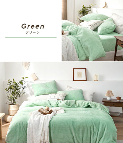 あったか布団カバー 3点セット シングル 冬用 洗える ボックスシーツ 掛け布団カバー 枕カバー ベビーボア マイクロファイバー(代引不可)