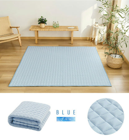 接触冷感 Q-max0.42 冷感ラグ 185×185cm ラグマット COYOLI コヨリ ひんやり おしゃれ 洗える 夏用 冷感マット カーペット おしゃれ 滑り止め キルトラグ(代引不可)