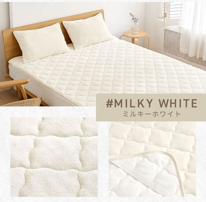 プレミアムフランネル 敷きパッド ワイドキング 200×200cm なめらか 秋冬用 暖かい フランネル くすみカラー 丸洗いOK マイクロファイバー 冬用 ベッドパッド 韓国インテリア 寝具 おしゃれ かわいい(代引不可)