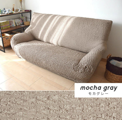 ソファーカバー 3人掛け ワッフル調 肘付き 肘なし 伸縮 ストレッチ フィット かけるだけ 幅160~180 高さ80まで 対応(代引不可)