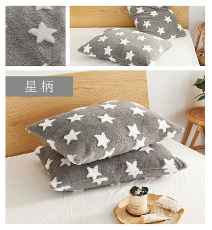 枕カバー あったか 冬用 フランネル なめらか 星柄 猫柄 オーナメント柄 グレー ネイビー ベージュ おしゃれ かわいい 一人暮らし 北欧 ふわふわ 布団カバー まくらカバー カバー (代引不可)【メール便配送】